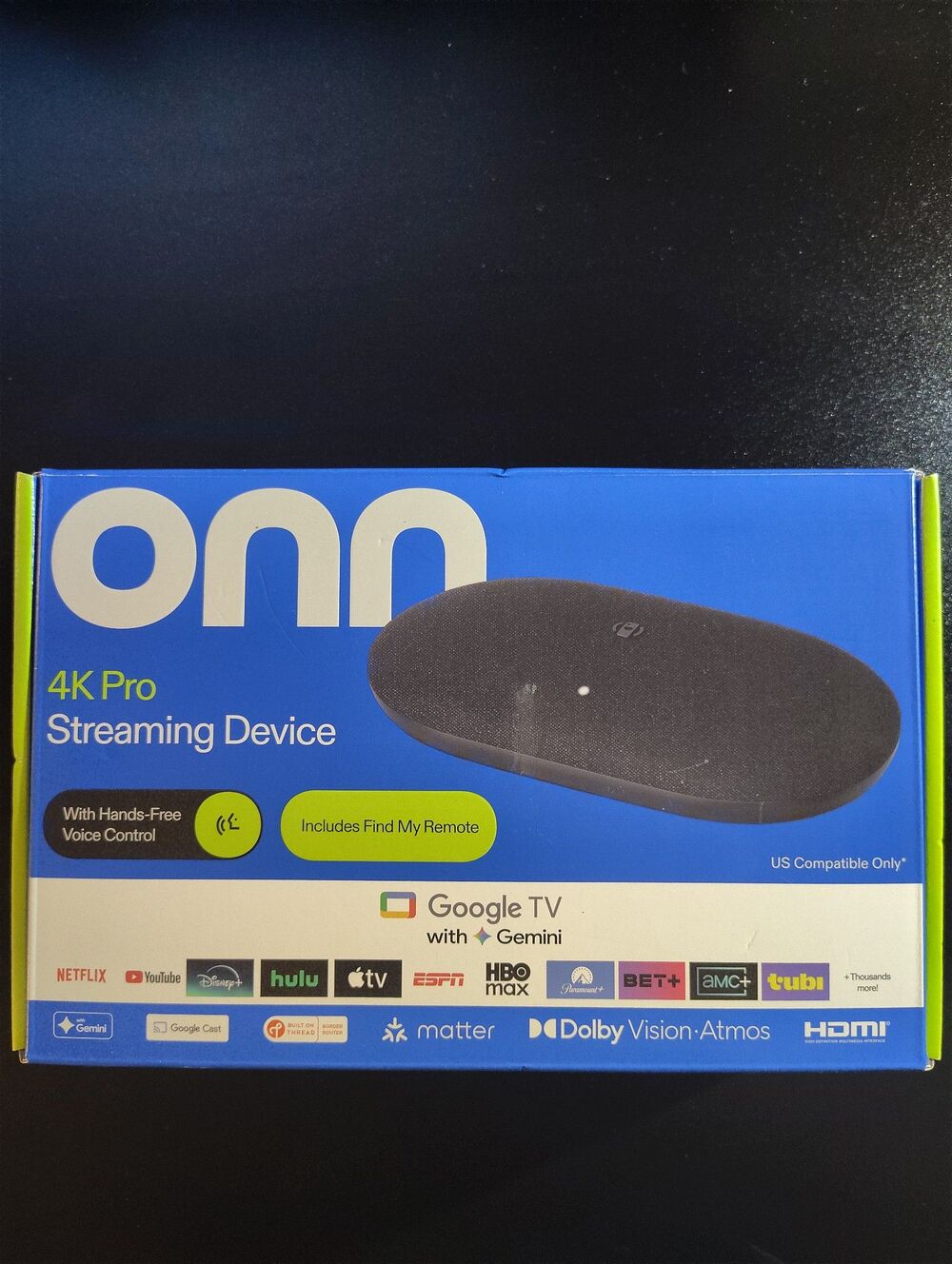 NEW 2026 Onn. 4K Pro Streaming Device - Faster Processor & Gemini AI